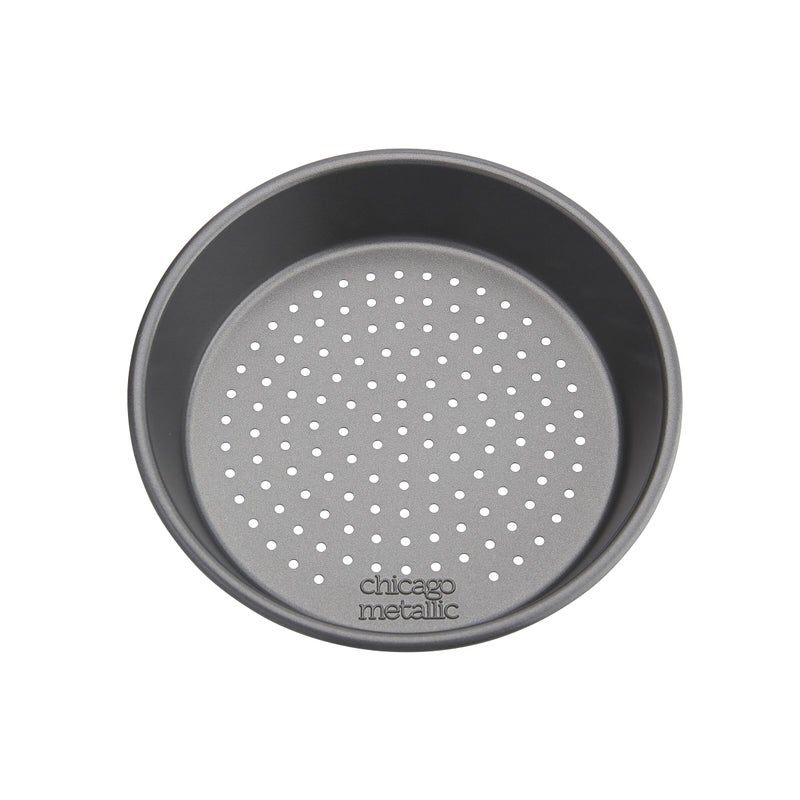 Chicago Metallic Deep Dish Pizza Pan Set of 4, 7 Inch Personal Size, Heavy-Duty Carbon Steel with Perforated Bottom for Crispy Crust, Perfect for Family Pizza Night - Image 2